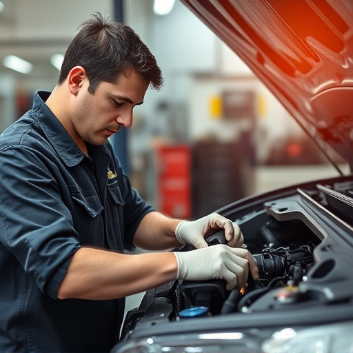 auto technician working