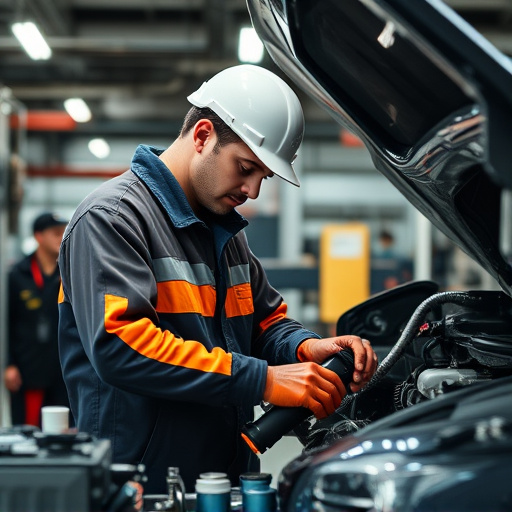 auto technician working