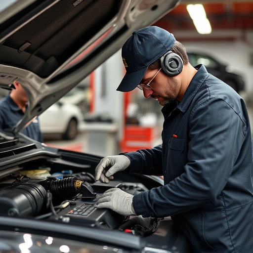 auto technician working