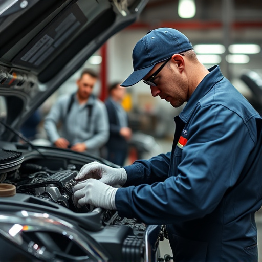 auto technician working