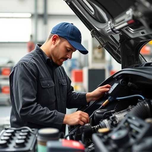 auto technician working