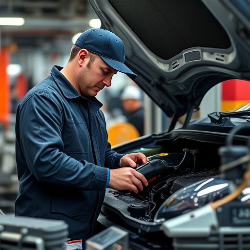auto technician working