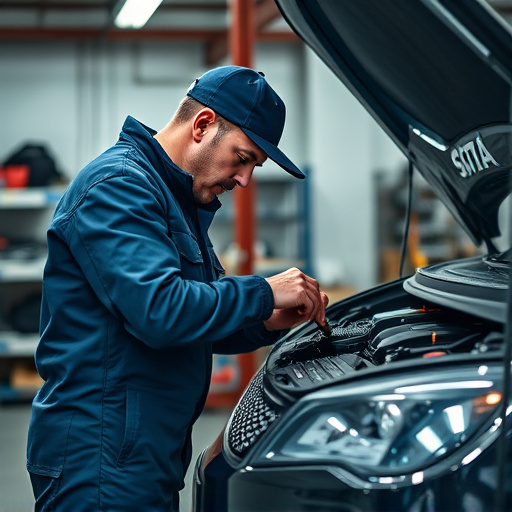 auto technician working