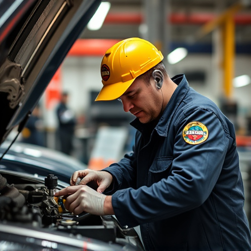 auto technician working