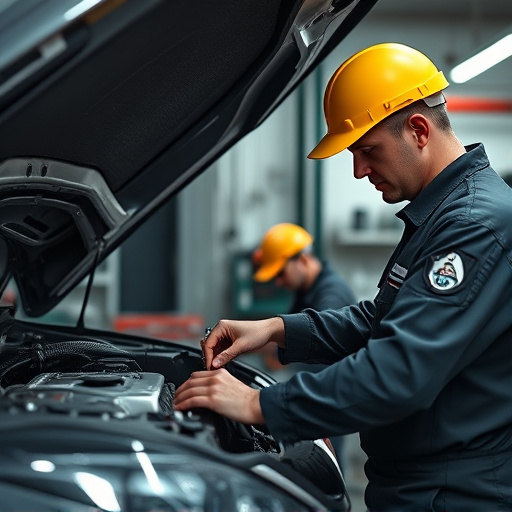 auto technician working