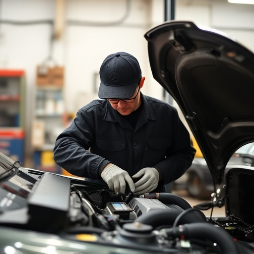 auto technician working
