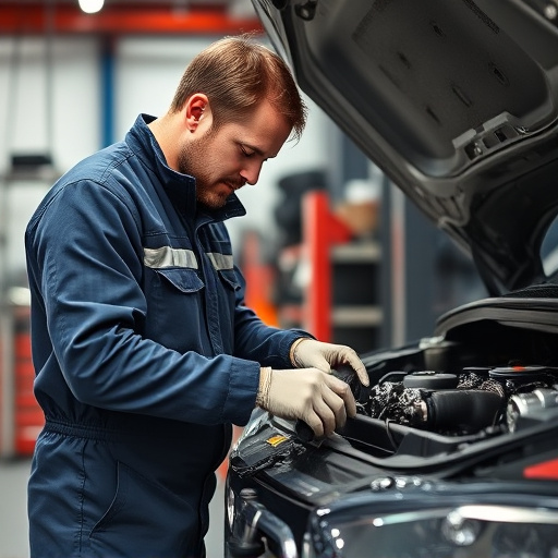 auto technician working