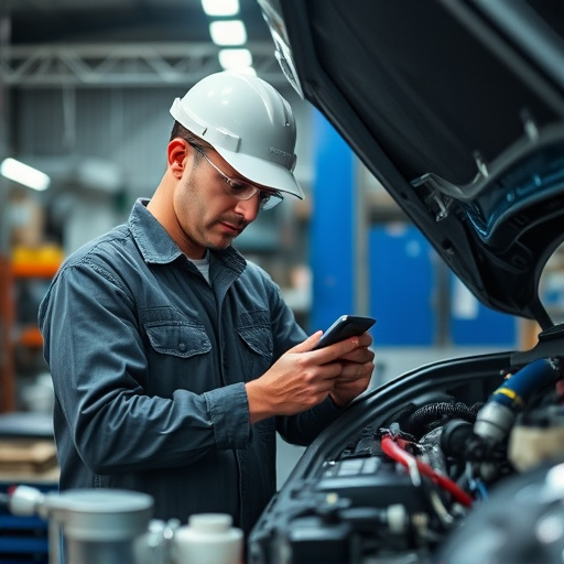 auto technician working