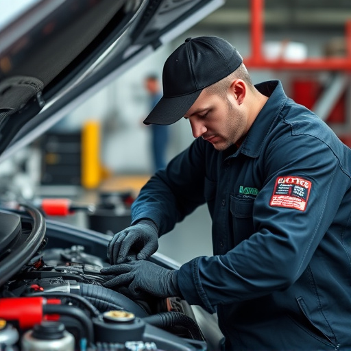 auto technician working