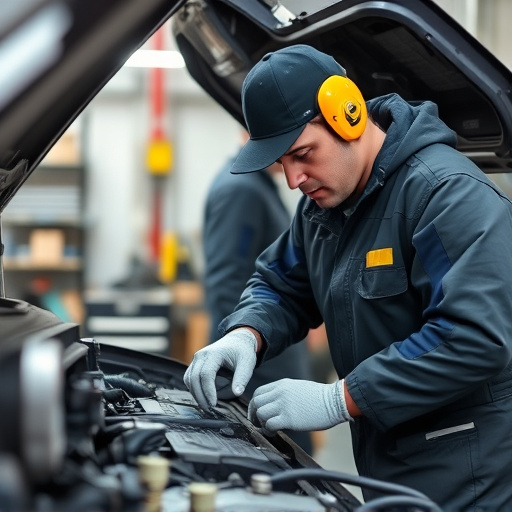 auto technician working