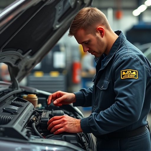 auto technician working