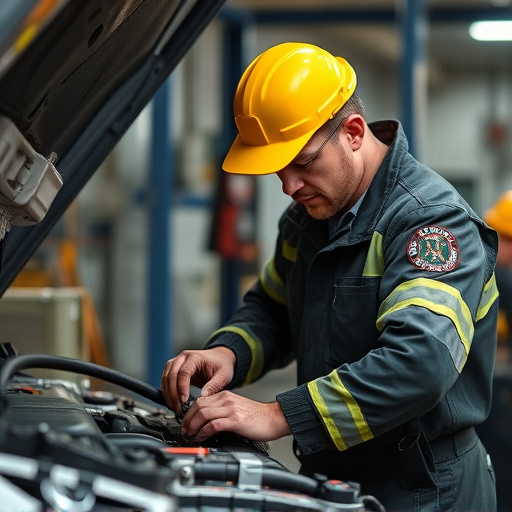 auto technician working