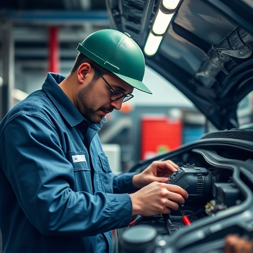 auto technician working