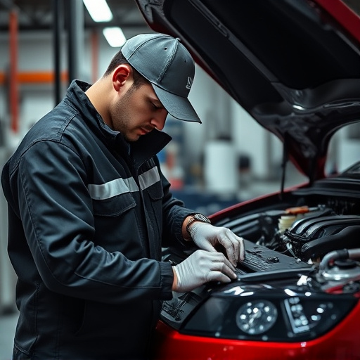 auto technician working