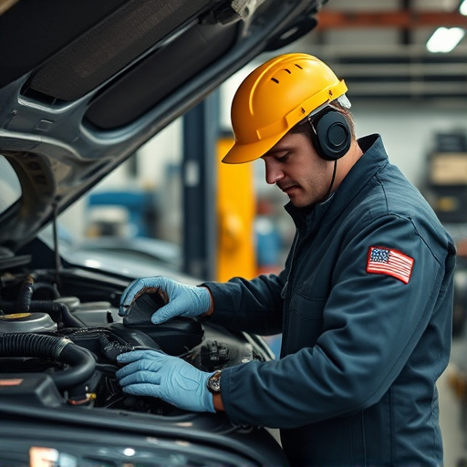 auto technician working