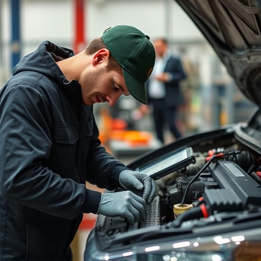 auto technician working