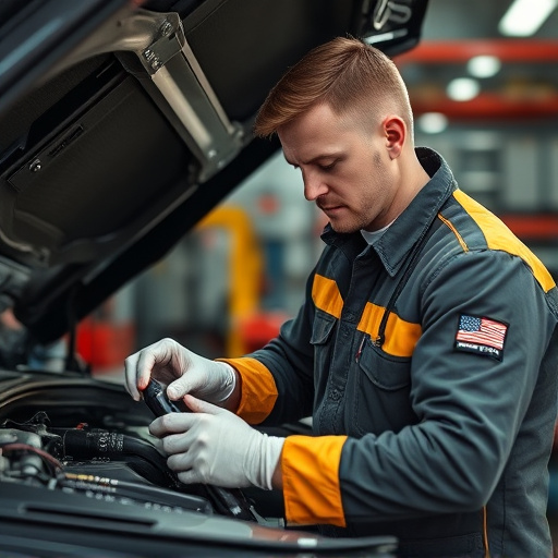 auto technician working