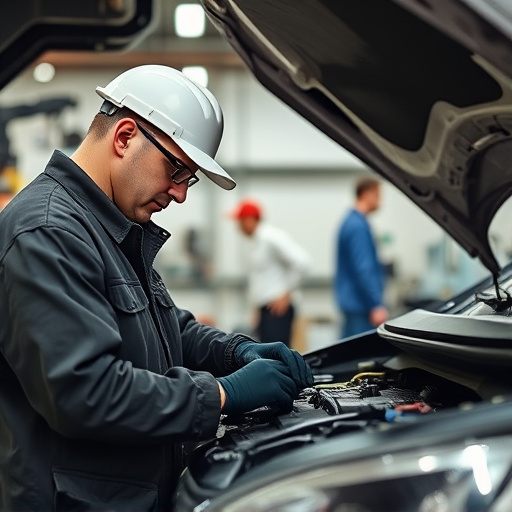 auto technician working