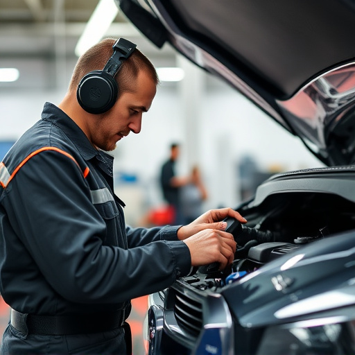 auto technician working