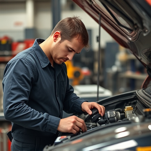 auto technician working