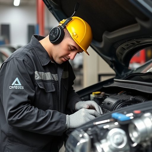 auto technician working