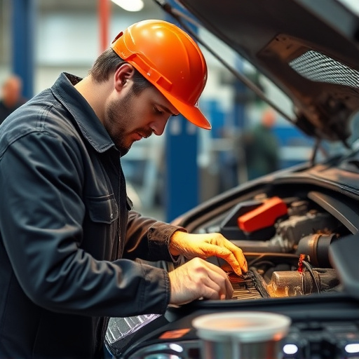 auto technician working