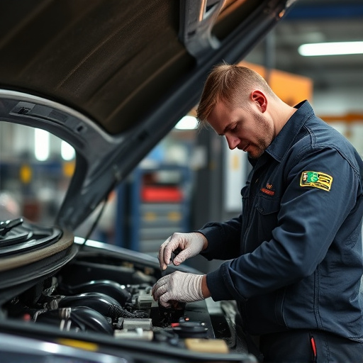 auto technician working