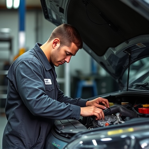 auto technician working