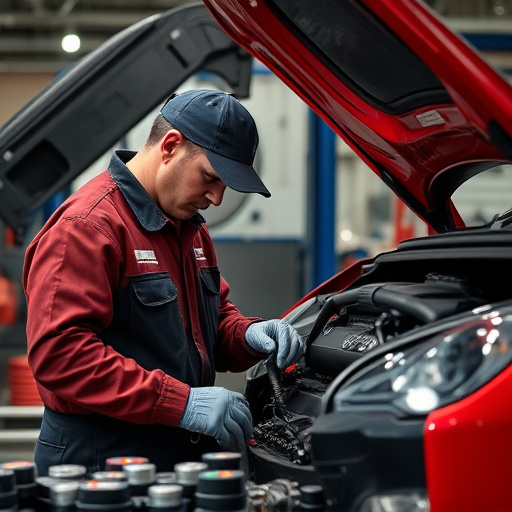 auto technician working