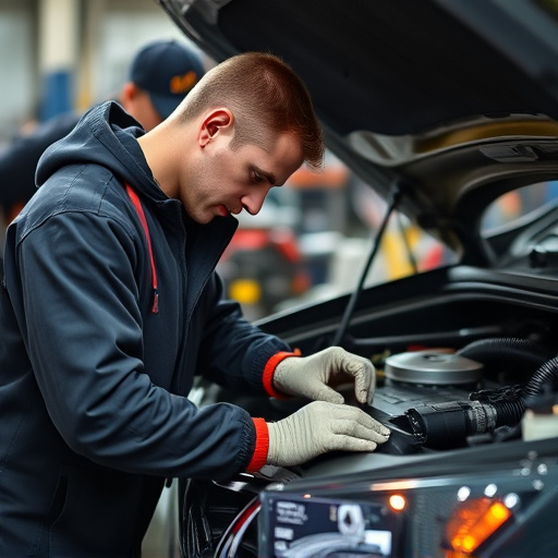 auto technician working