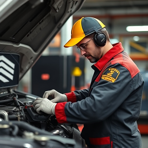 auto technician working