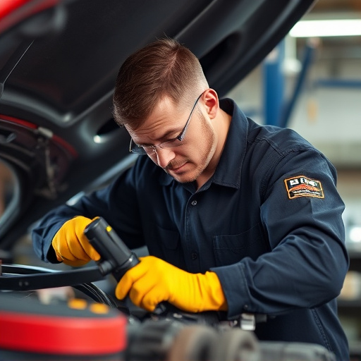 auto technician working