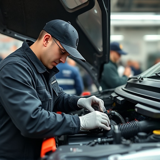 auto technician working