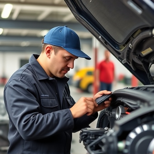 auto technician working