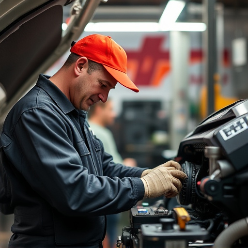 auto technician working