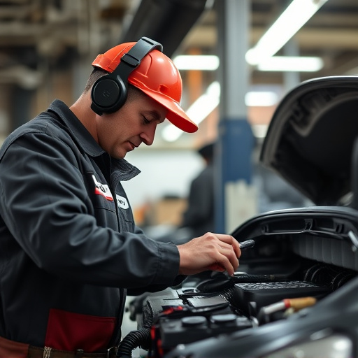 auto technician working