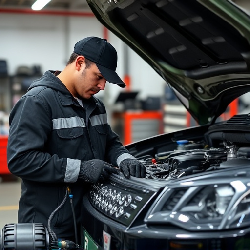 auto technician working