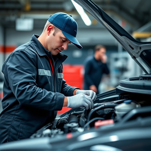 auto technician working
