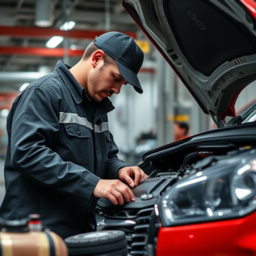 auto technician working