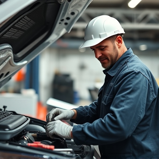 auto technician working