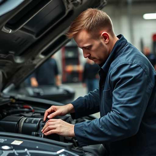 auto technician working