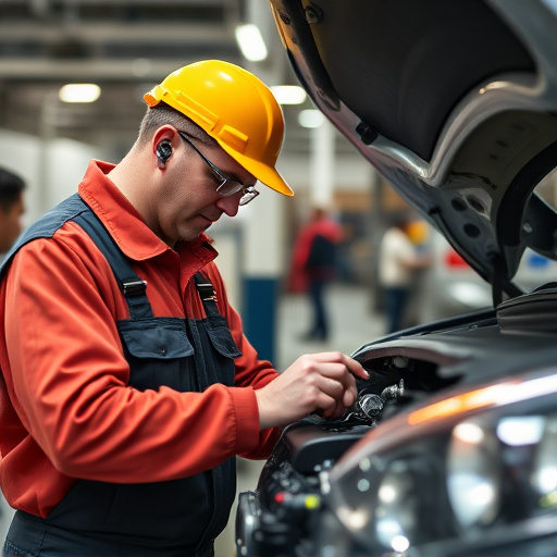 auto technician working