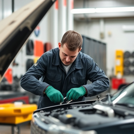 auto technician working