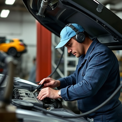 auto technician working