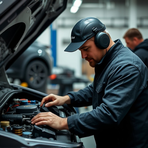 auto technician working
