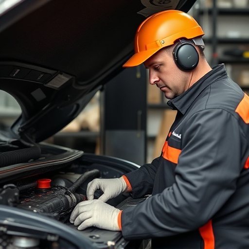 auto technician working