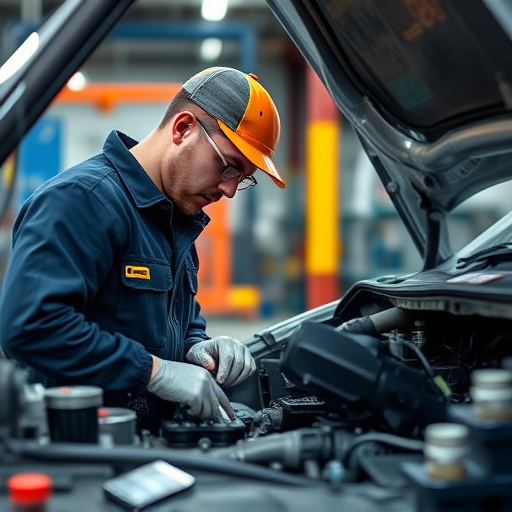 auto technician working