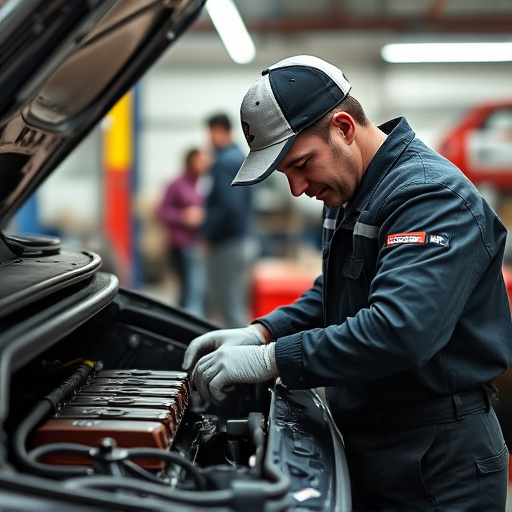 auto technician working