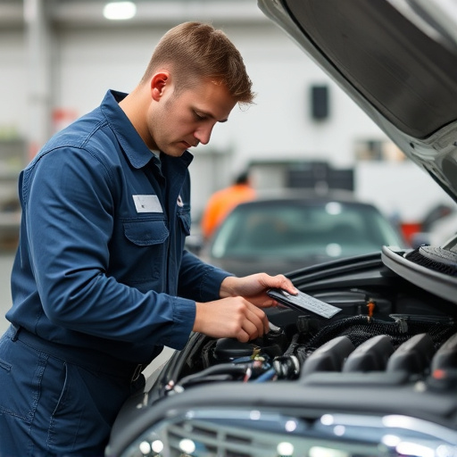 auto technician working
