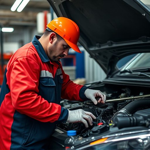 auto technician working